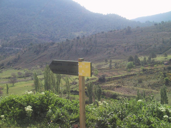 Alto del Bañadero. Paterna del Madera.  Señalizacion bañadero