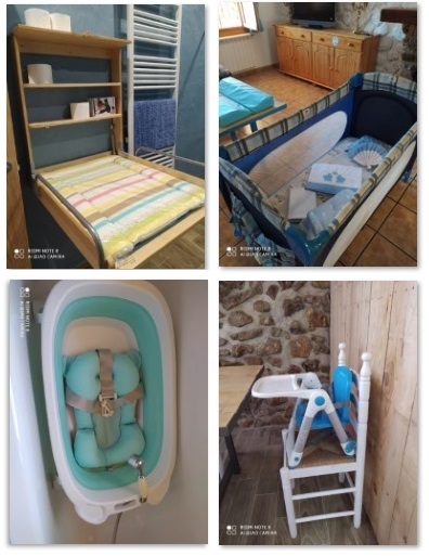 Casas Rurales Rioparden Mobiliario bebé. Bajo petición.