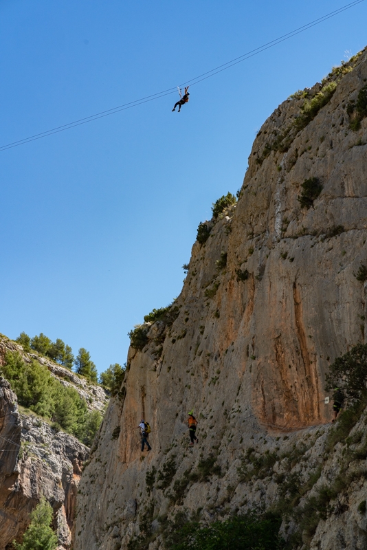 Una vía ferrata de altura Tirolina