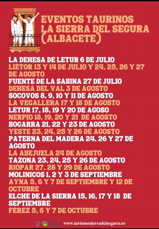 Fiestas patronales de los pueblos de la Sierra del Segura (8 de agosto al 7 de octubre)