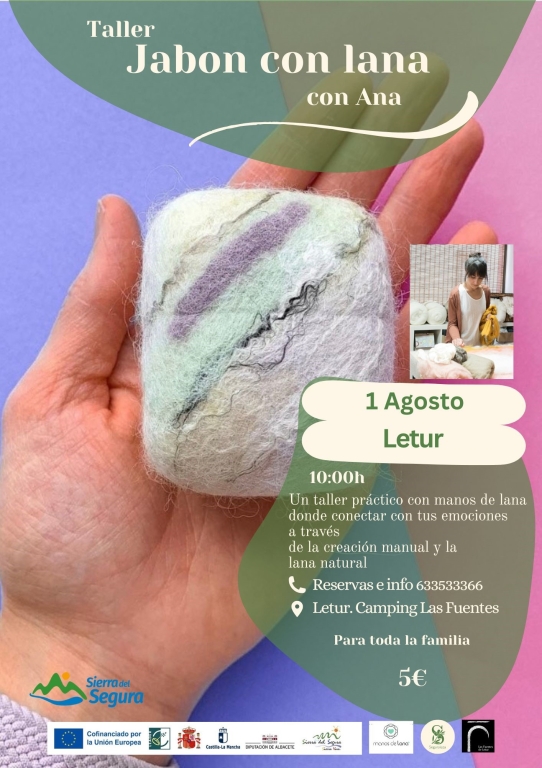 Taller jabón natural con lana