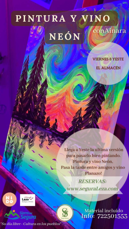 Pintura neón y vino